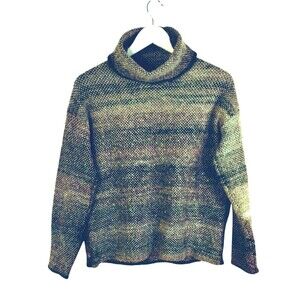 Sweater Women's XS Long Sleeve Turtleneck Grey Mauve Preppy Baggy Cozy Boxy